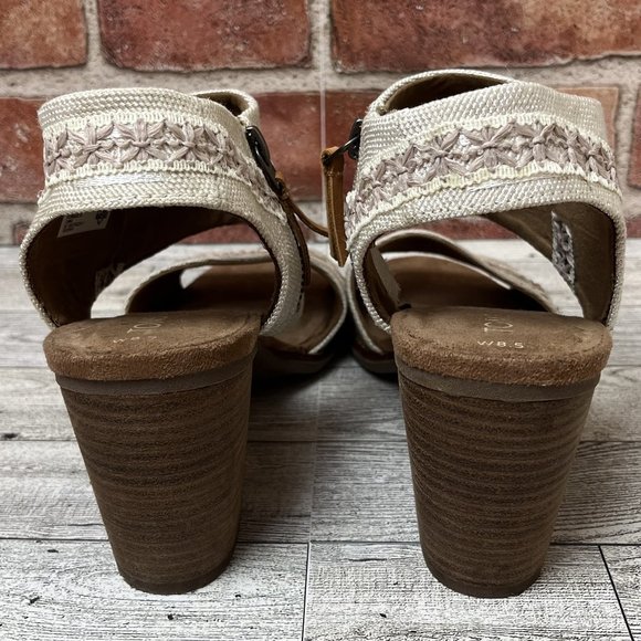 Custom Embellished Tan Canvas Heels - Picture 6 of 7